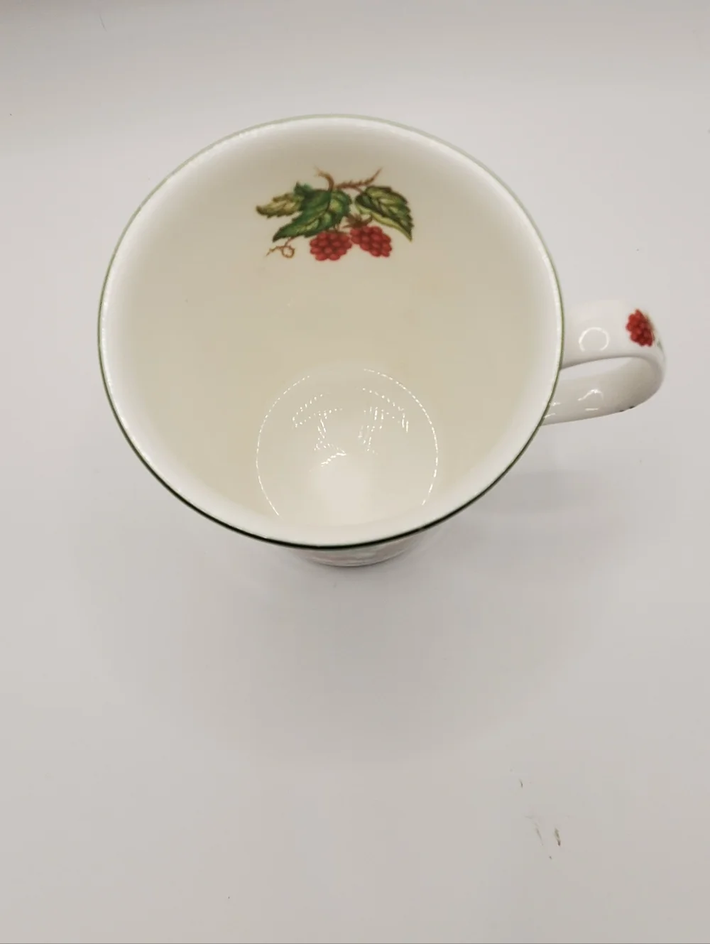 Roy Kirkham (Replacement) Fine China Cup. White Red Raspberry Floral Design.
